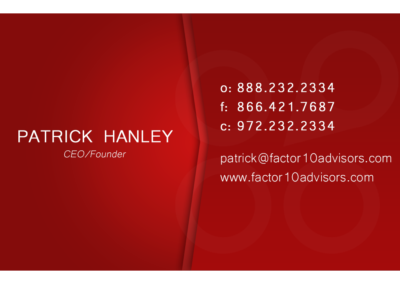 Factor10 - back - business card design